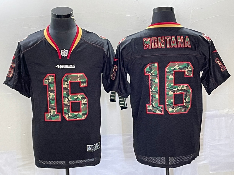 Men's San Francisco 49ers Joe Montana #16 Black Jersey